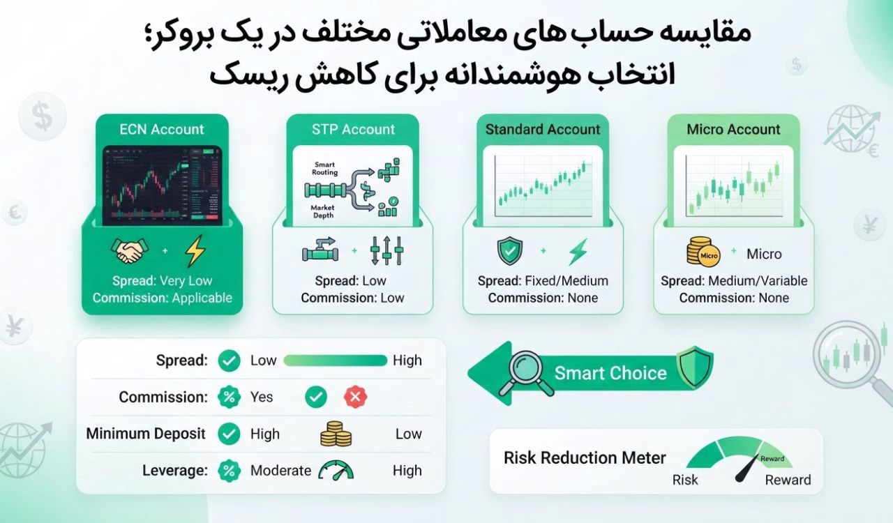 مقایسه حساب های معاملاتی مختلف در یک بروکر